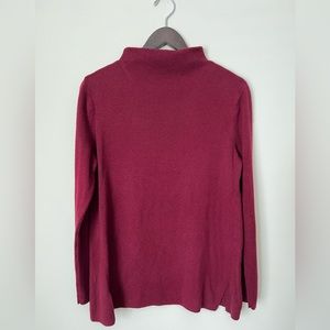 J. Jill Mock Neck Cotton Silk Wool Blend Minimalist Cozy Sweater